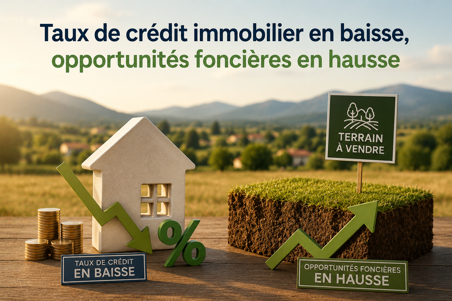 Taux de crédit immobilier en baisse, opportunités foncières en hausse